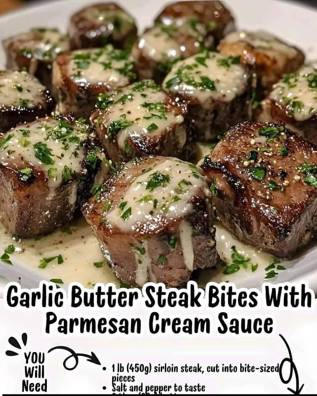 Garlic Butter Steak Bites with Parmesan Cream Sauce – The Ultimate One-Pan Steak Dinner