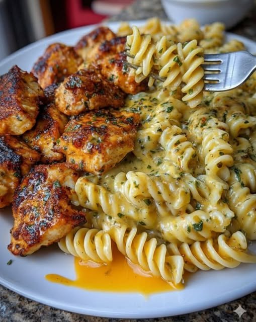 Creamy Cajun Garlic Chicken Strips with Velvety Rotini