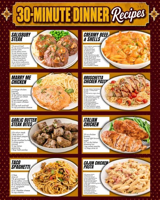 Weeknight dinner, sorted! 8 quick and easy recipes ready in 30 minutes or less — no takeout needed. Which one’s on your menu tonight?!