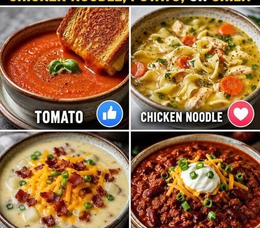 One has to go FOREVER. It is a cool evening and somebody just set out four bowls of legendary comfort soup — but one of them is banned from your table for life. Which one are you crossing out?