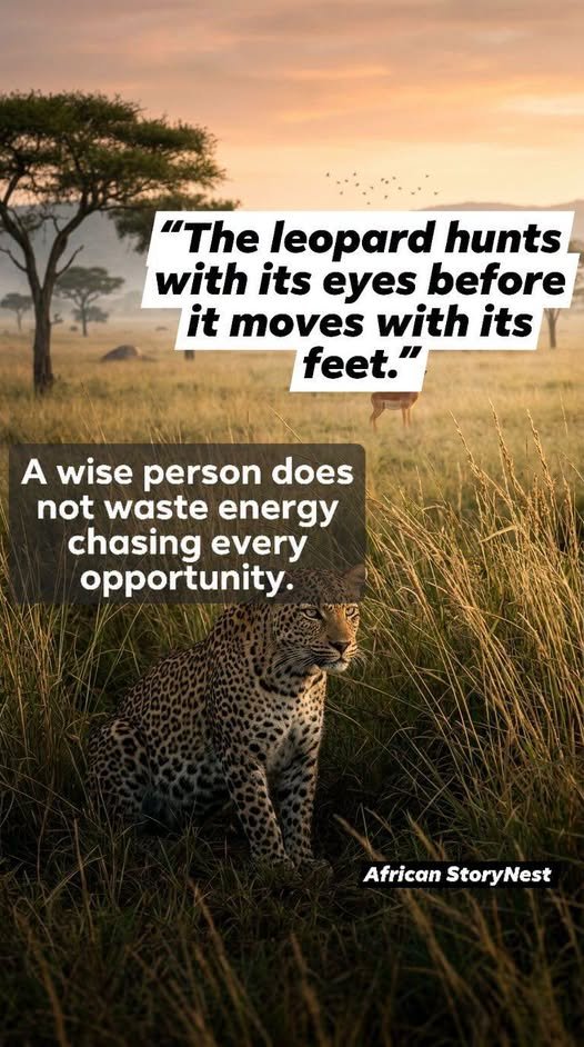 The leopard hunts with its eyes before it moves with its feet.” ~ African Proverb