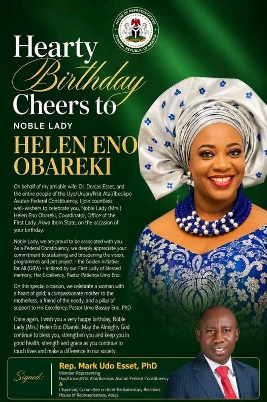 HEARTY BIRTHDAY CHEERS TO NOBLE LADY HELEN ENO OBAREKI