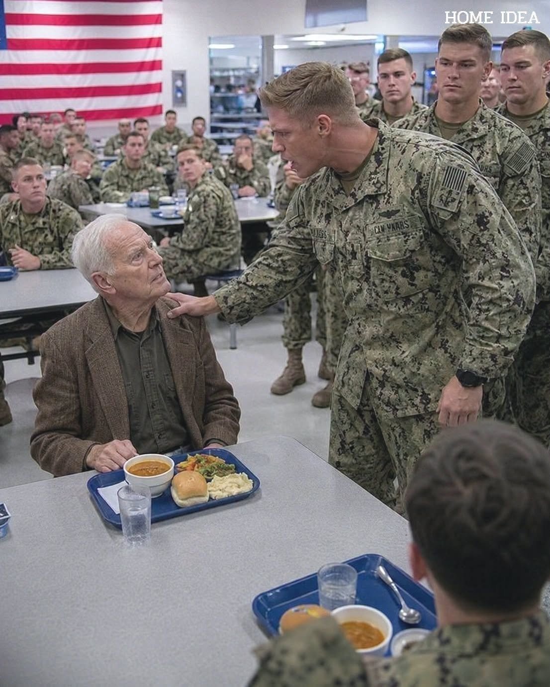 SEAL jokingly asked for the old veteran’s rank—until his reply made the entire mess hall freeze