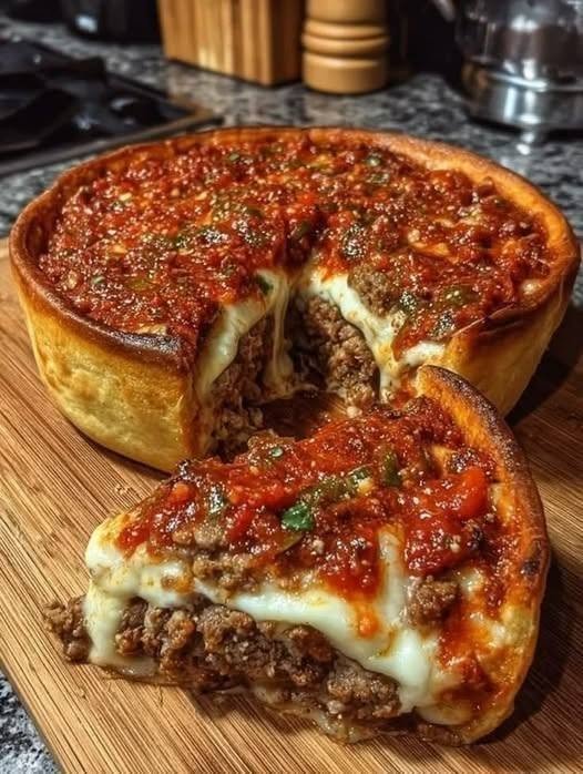Ground Beef and Mozzarella Pizza Pie…