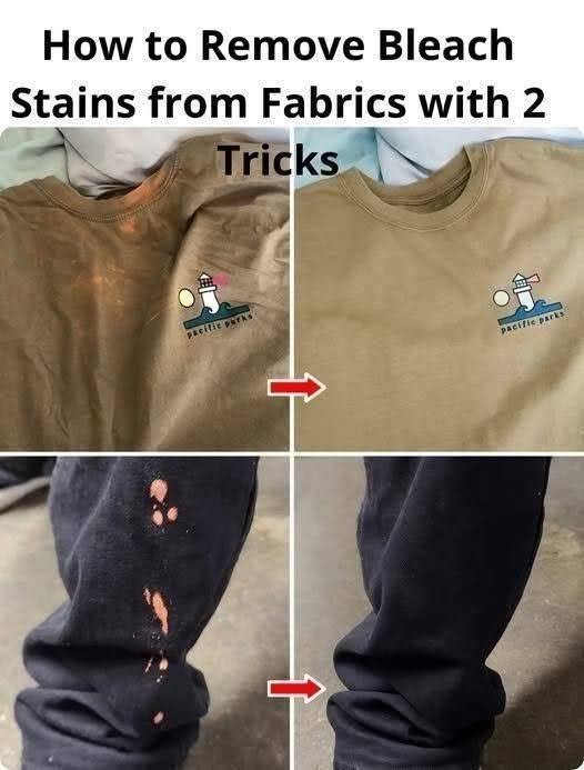 How to Remove Bleach Stains from Fabrics with 2 Tricks