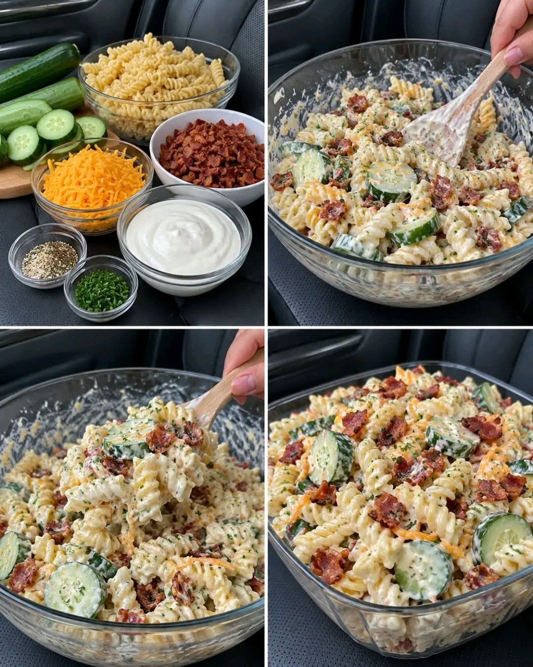 Creamy Cucumber Bacon Pasta Salad