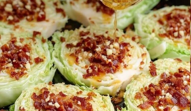 Southern Roasted Cabbage Steaks with Garlic Bacon Butter