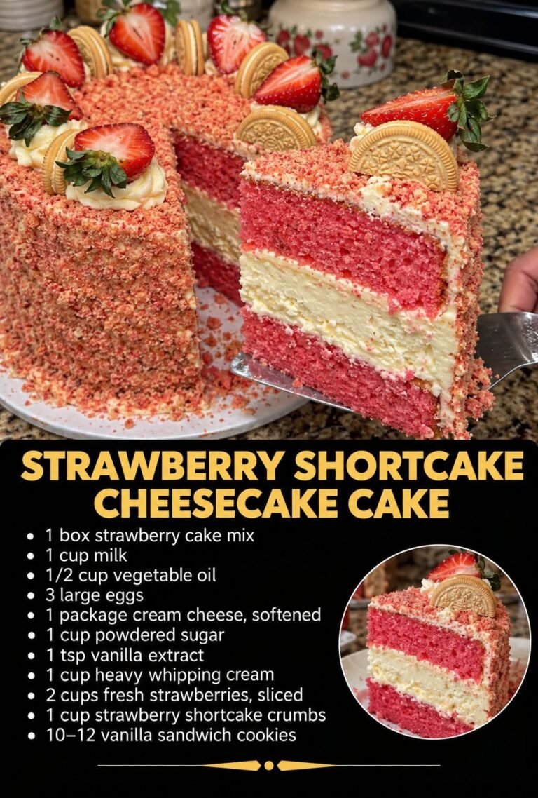 Strawberry Shortcake Cheesecake Cake