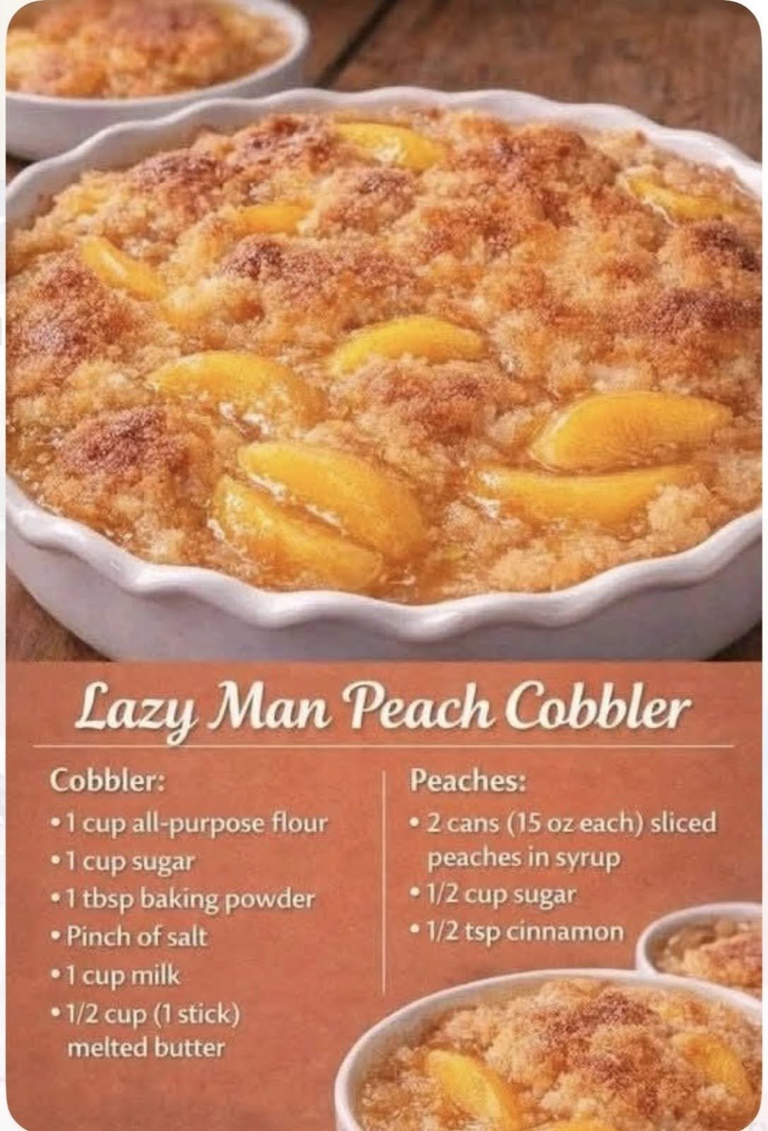 LAZY MAN PEACH COBBLER