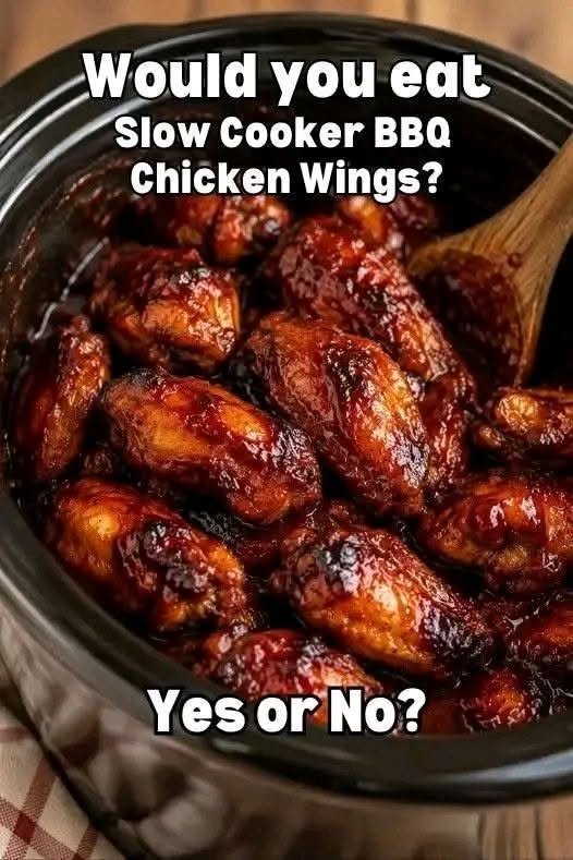 Would you eat these sticky, fall-off-the-bone Slow Cooker BBQ Chicken Wings?