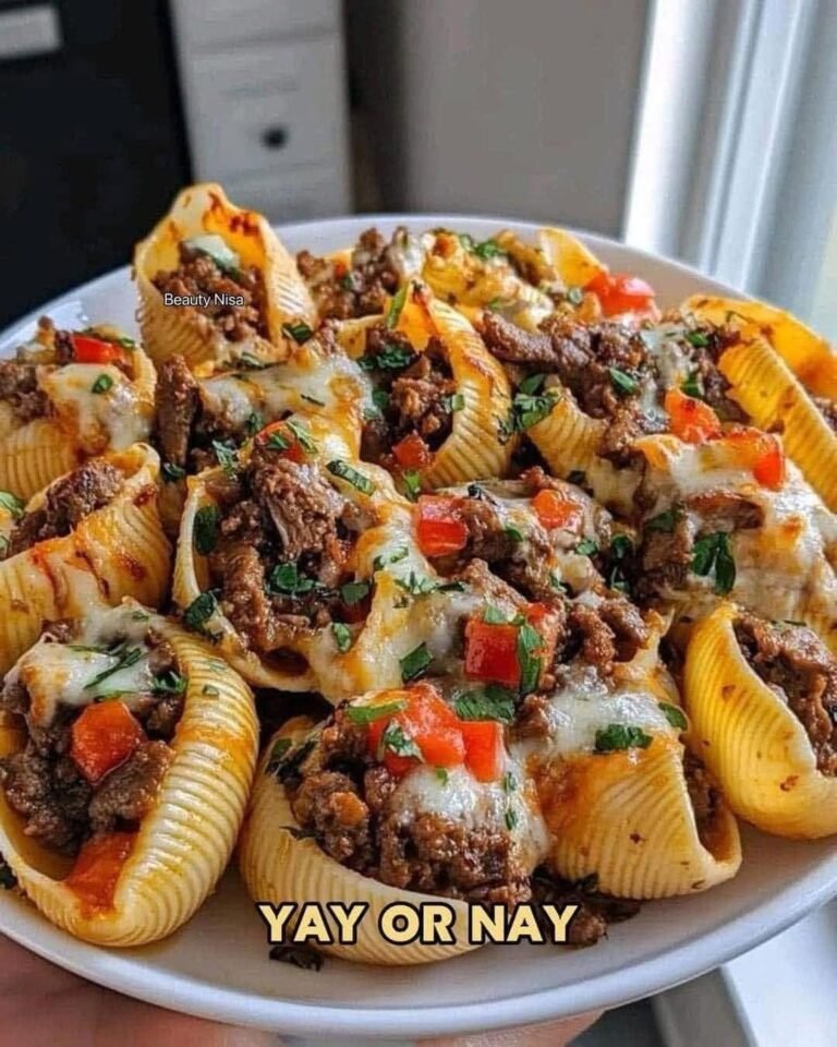 Cheesy Beef Stuffed Pasta Shells 🐚🥩🧀