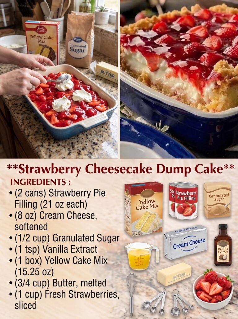 Strawberry Cheesecake Dump Cake