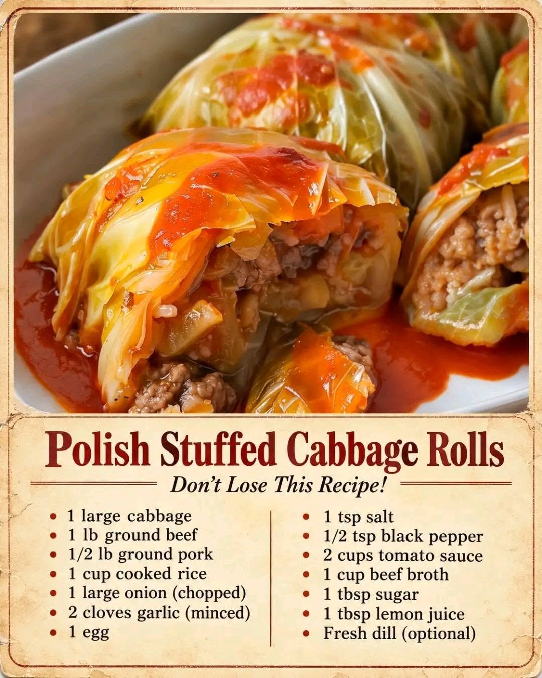 polish stuffed cabbage rolls