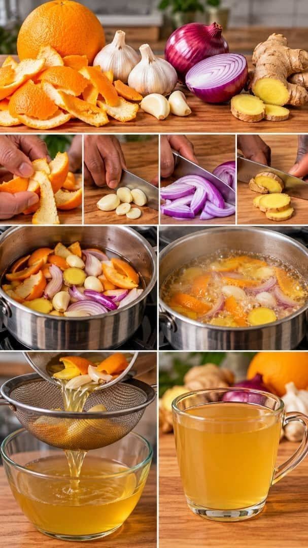  ORANGE PEEL, GARLIC, ONION & GINGER DRINK