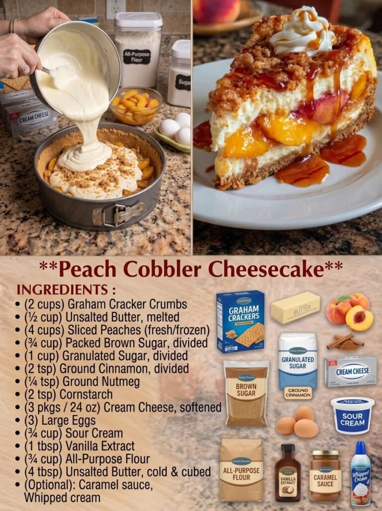 Peach Cobbler Cheesecake – Don’t LOSE This Recipe